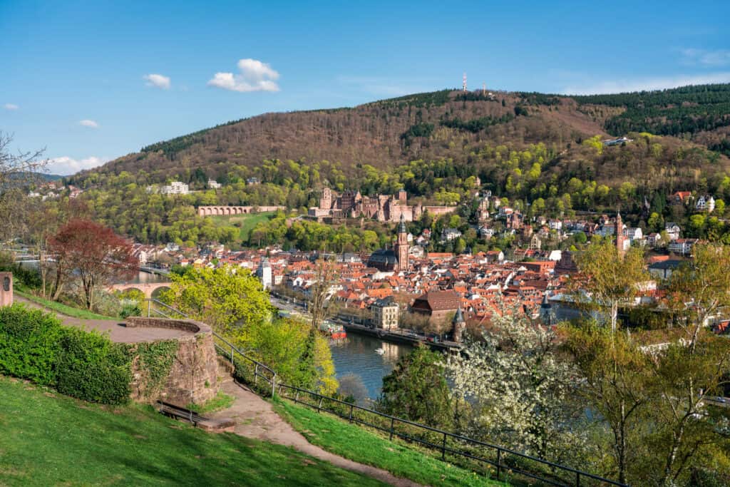 Scenic view from the Philosophers' walk in Heidelberg, Germany