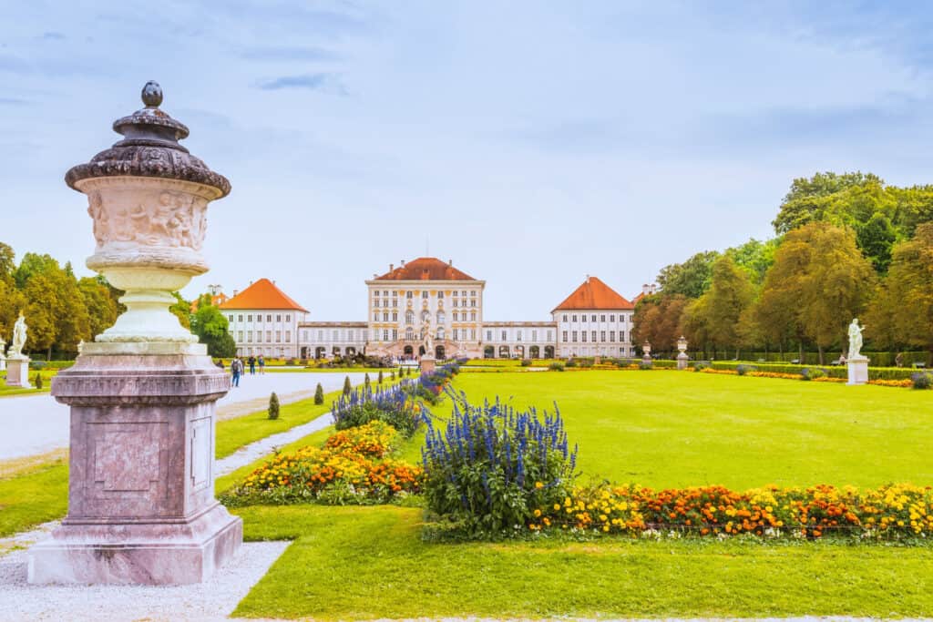 Nymphenburg Palace front, a baroque masterpiece with gardens in Munich.