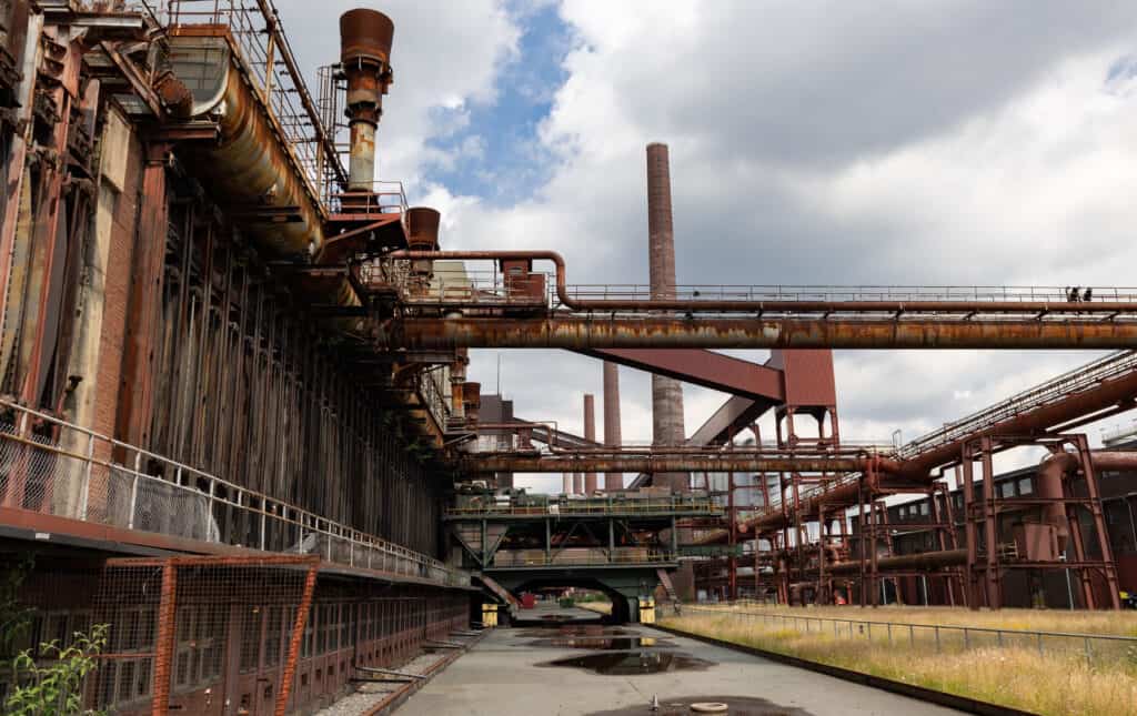 Zollverein Coal Mine in Essen, exterior, Germany.