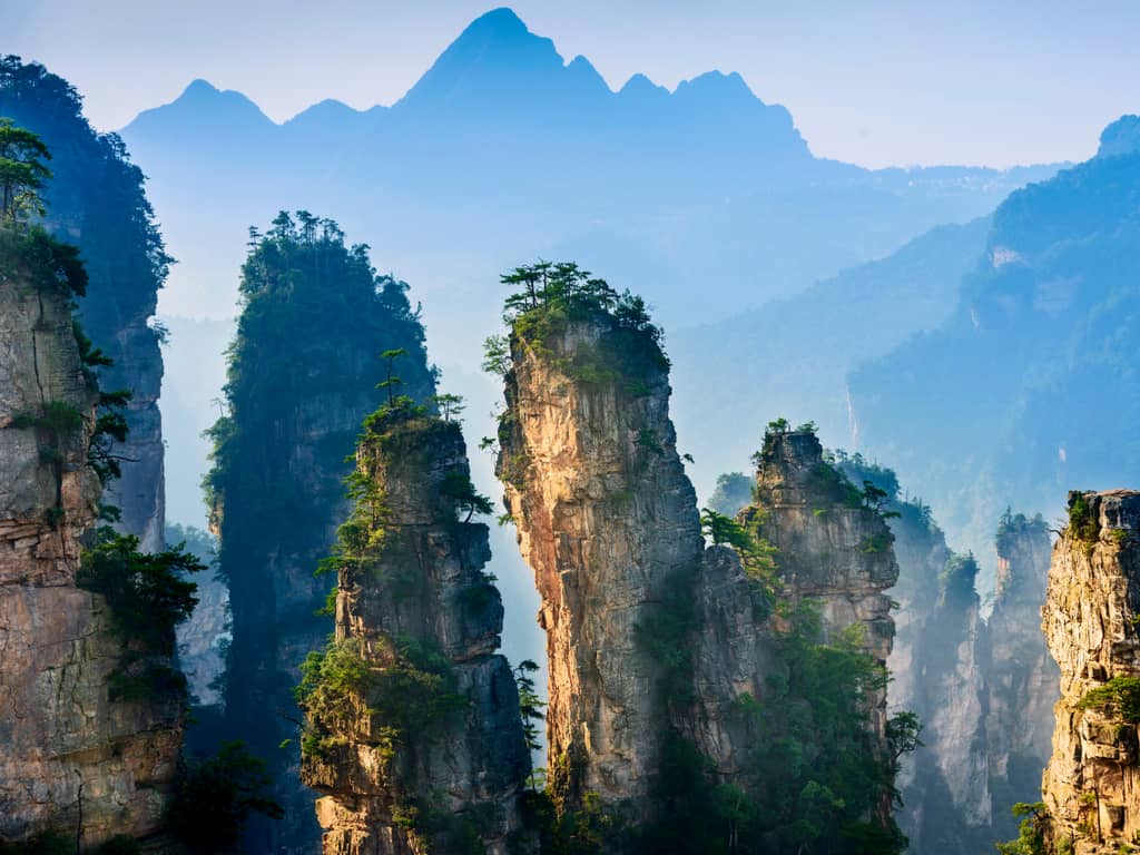 Embark on a hiking adventure in the Tianzi Mountains, immersing yourself in the natural wonders of Zhangjiajie's Wulingyuan area
