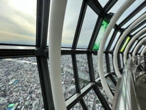 View from Tokyo SkyTree Tembo Galleria spiral ramp without people