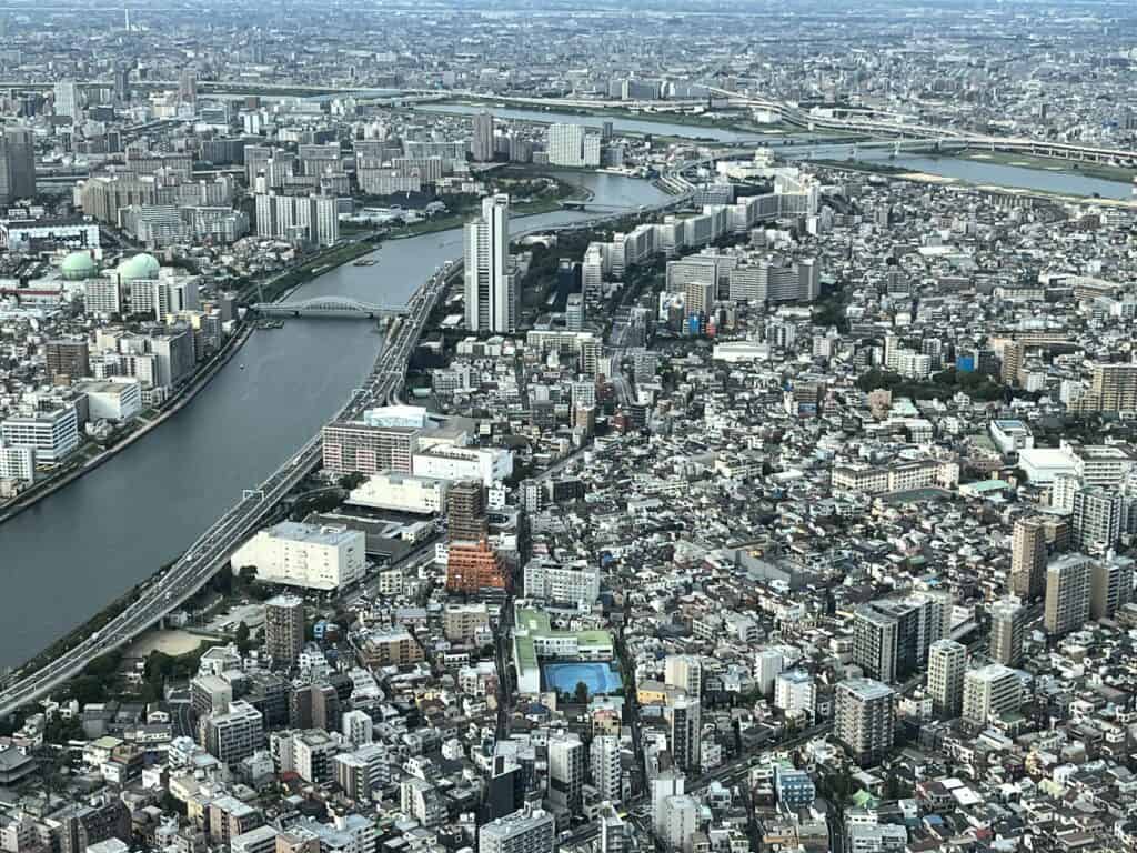Tokyo Skytree - Another view from Tembo Deck 340 over Tokyo during daytime