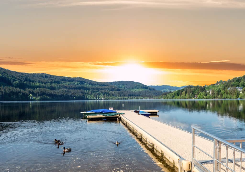 Tranquil Sunset over Lake Titisee in Germany's Black Forest
