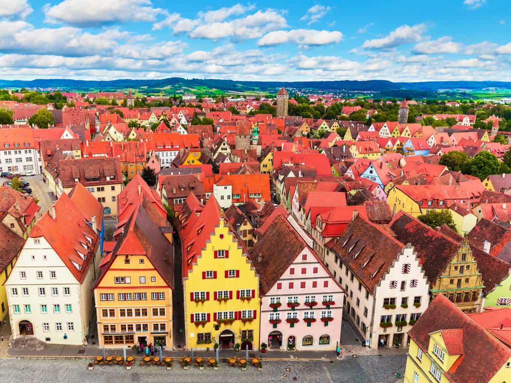 Walk atop the historic town walls of Rothenburg ob der Tauber for panoramic views of the town and beyond.