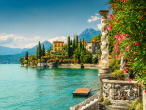 Elegant villas along the shores of Lake Como, reflecting the area's luxury and history.