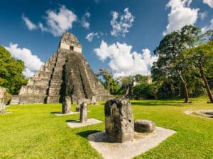 Majestic Temple I at the ruins of Tikal towering over the lush Guatemalan jungle